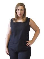 Blusa Regata Crepe Preta Plus Size