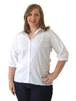 Camisa Manga 3/4 Tricoline Branca Plus Size
