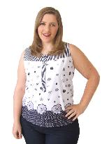 Blusa Regata Algodão Estampada Plus Size